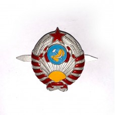 Знак на головной убор рядового и младшего начсостава состава РКМ, обр.1936 г.. Герб на 11 лент.